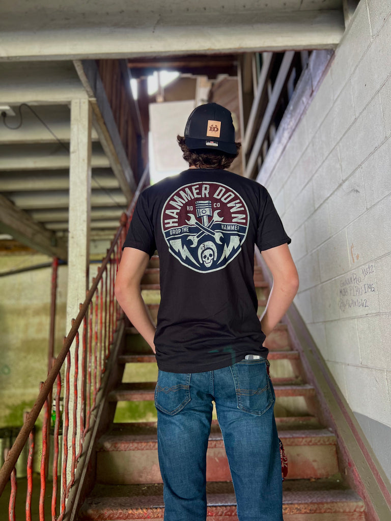 gear head t shirts Hammer Down "Gear Head USA" Short Sleeve T-shirt