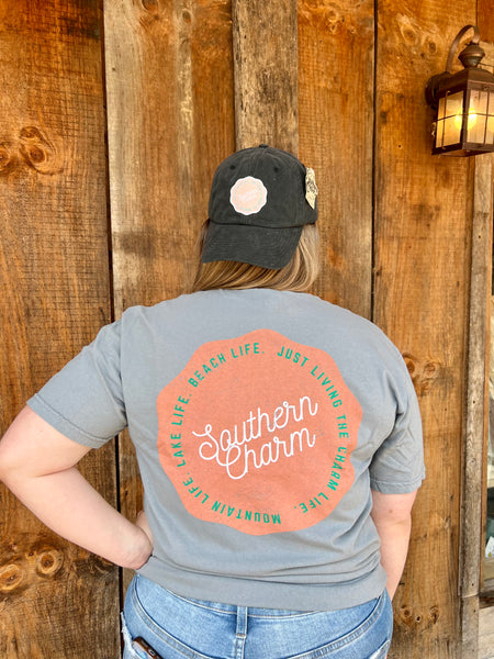 Southern Charm "Mountain Beach Lake" Short Sleeve T-shirt - Granite - Southern Charm "Shop The Charm"