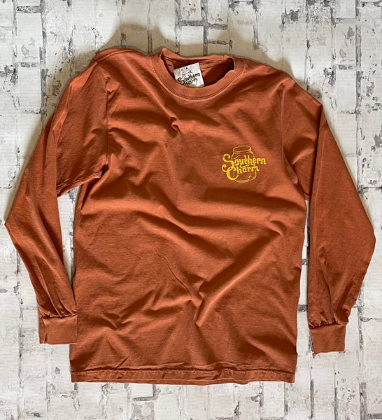 Southern Charm "Sunflower Swirl" Long Sleeve T-shirt - Terracotta - Southern Charm "Shop The Charm"