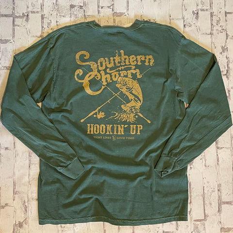Southern Charm "Hookin Up" Long Sleeve T-shirt - Seafoam - Southern Charm "Shop The Charm"