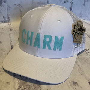 Southern Charm "CHARM" Hat - White with Woven Patch - Southern Charm "Shop The Charm"